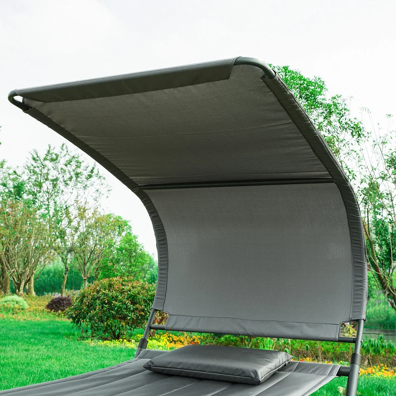 SoBuy OGS44-DG Transat de Jardin Transat à Bascule avec Pare-Soleil