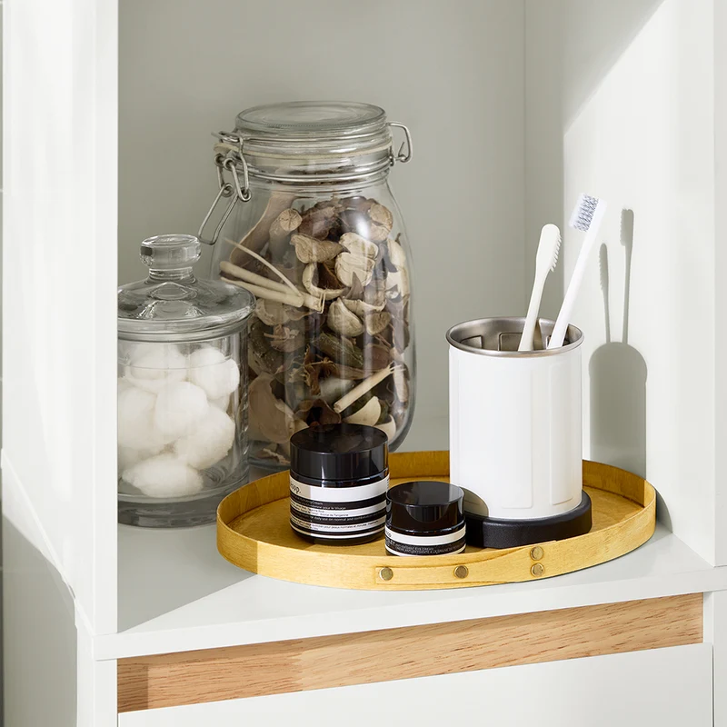 SoBuy BZR80-W Colonne de Salle de Bain 170 cm – Tiroir, Portes et Étagère Ouverte – Blanc