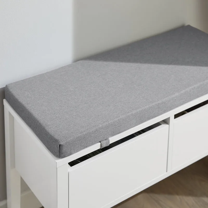 SoBuy FSR88-W Banc à Chaussures avec Coussin Rembourré et Rangement pour Entrée Couloir – 72x30x46 cm, Blanc