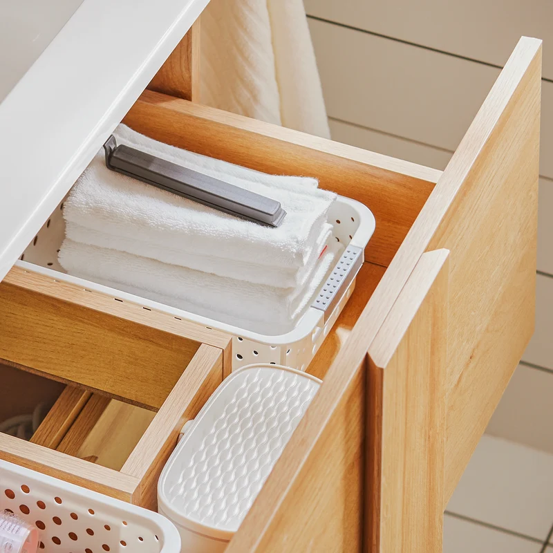 SoBuy BZR172-N Meuble sous Lavabo avec Deux tiroirs Meuble de Rangement Meuble avec lavabo en céramique