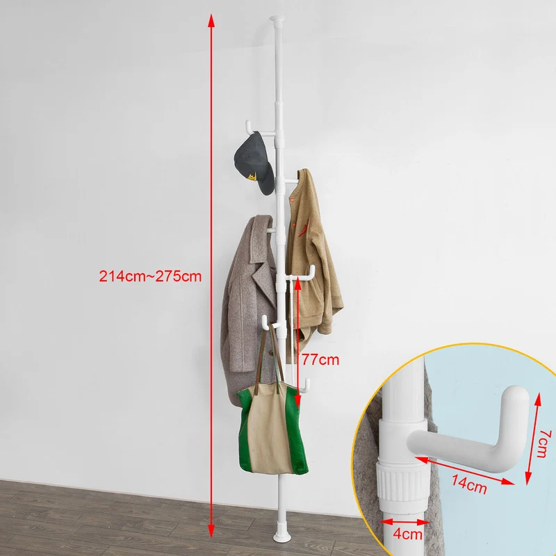 SoBuy FRG159-W Télescopique Porte-manteaux Télescopique avec Vêtements Fork