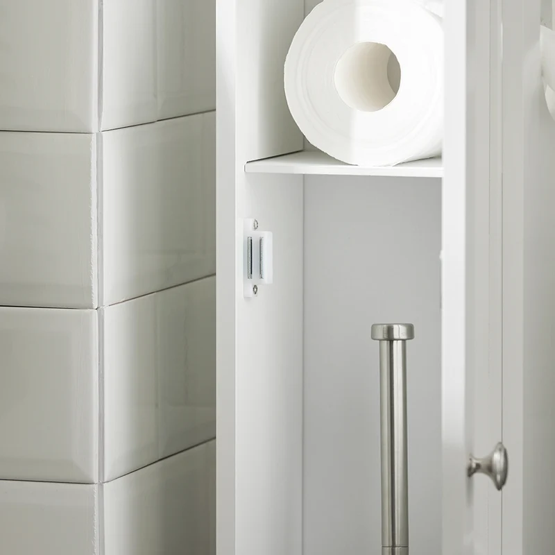 SoBuy FRG135-W Support Papier Toilette Armoir Porte-papier Toilettes Porte Brosse WC