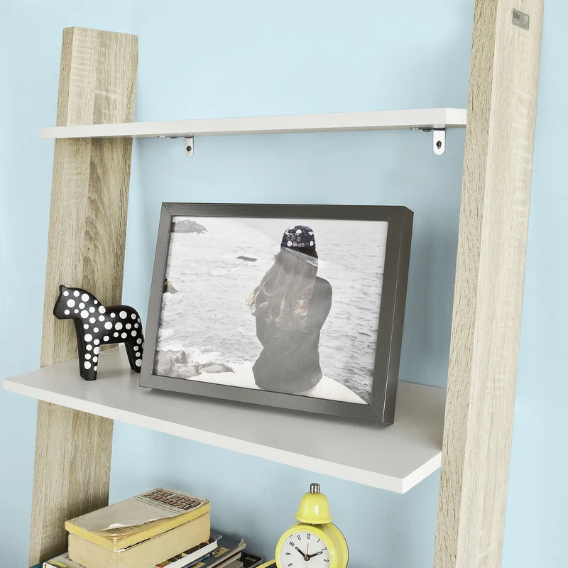 SoBuy FRG110-WN Bibliothèque Étagère de Rangement 4 étagères avec 1 armoire modern