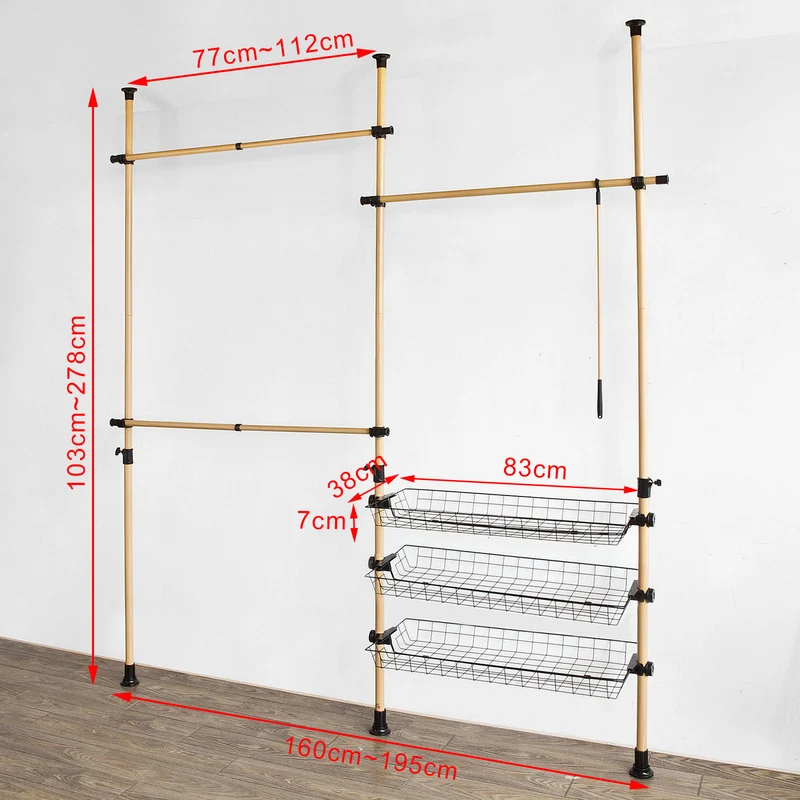 SoBuy FRG106 Télescopique Garde-Robe Système Herkule, Portant de vêtement