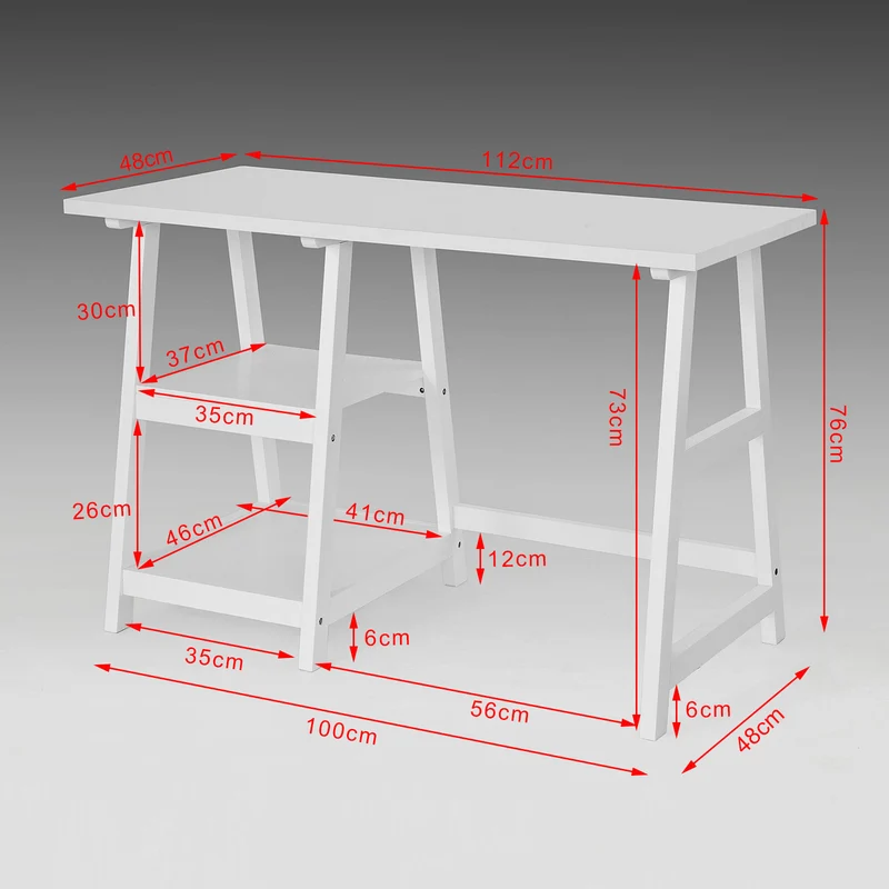 SoBuy FWT16-W Bureau Informatique Plan de Travail Table Secrétaire pour Ordinateur