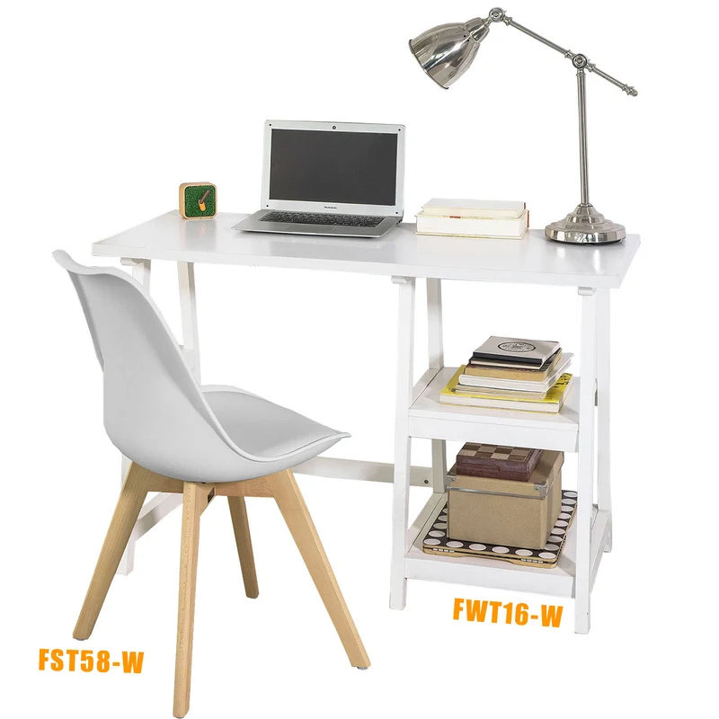 SoBuy FWT16-W Bureau Informatique Plan de Travail Table Secrétaire pour Ordinateur