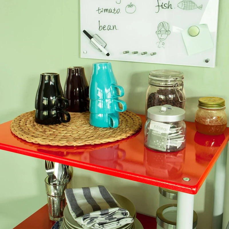 SoBuy FRG12-R Meuble de Rangement Roulant Chariot de Cuisine Micro-ondes Desserte