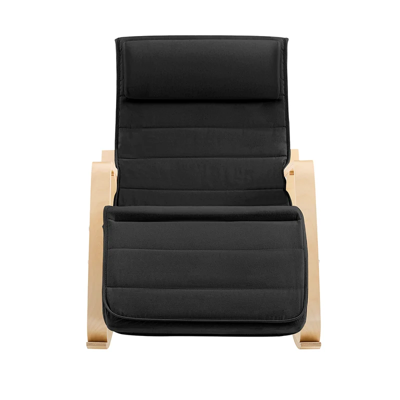 SoBuy FST16-SCH Rocking Chair, Fauteuil à bascule avec repose-pieds réglable design