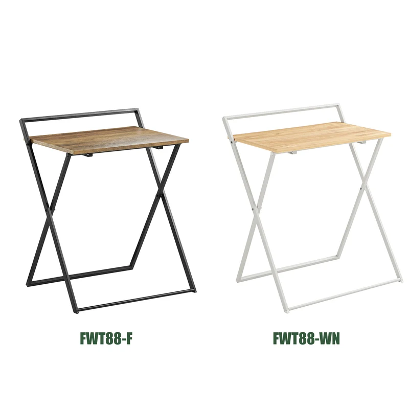 SoBuy FWT88-F Table Pliant pour Petits Espaces, Bureau d'Ordinateur Table d’Etude Bureau Portable à Domicile, Salon, Chambre, Aucun Assemblage Requis Design Industriel