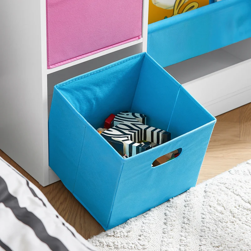 SoBuy KMB76-F Bibliothèque pour Enfants, Organisateur Jouets et Livres pour Enfants avec 2 Paniers, 5 Étagères et 1 Compartiment