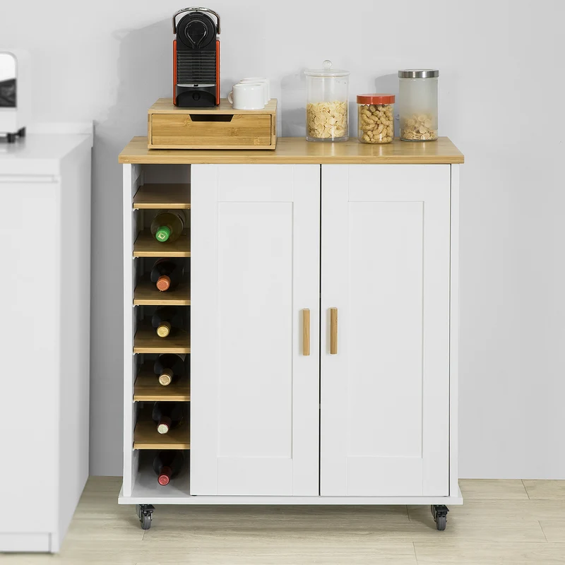 SoBuy FKW85-WN Desserte sur roulettes Chariot de Cuisine de Service à roulettes