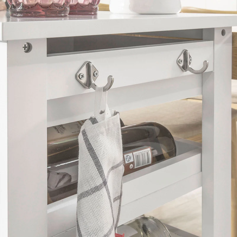 SoBuy FKW78-W Chariot de Service Desserte de Cuisine à roulettes Rangement