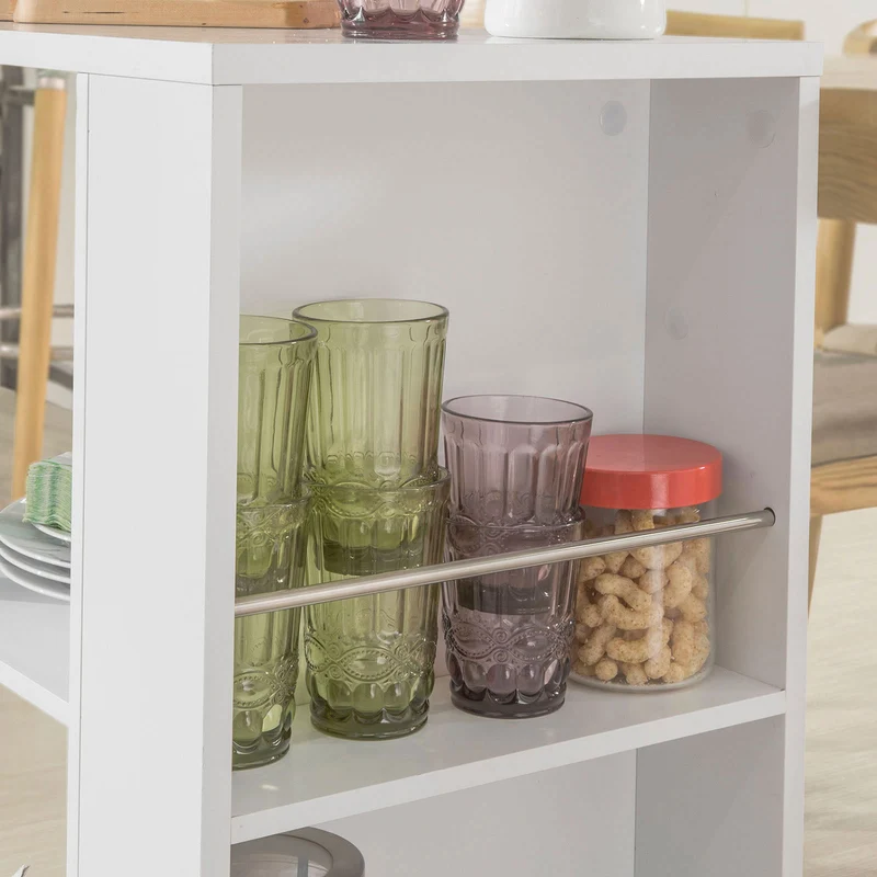 SoBuy FKW77-W Chariot de Service Desserte de Cuisine à roulettes Rangement