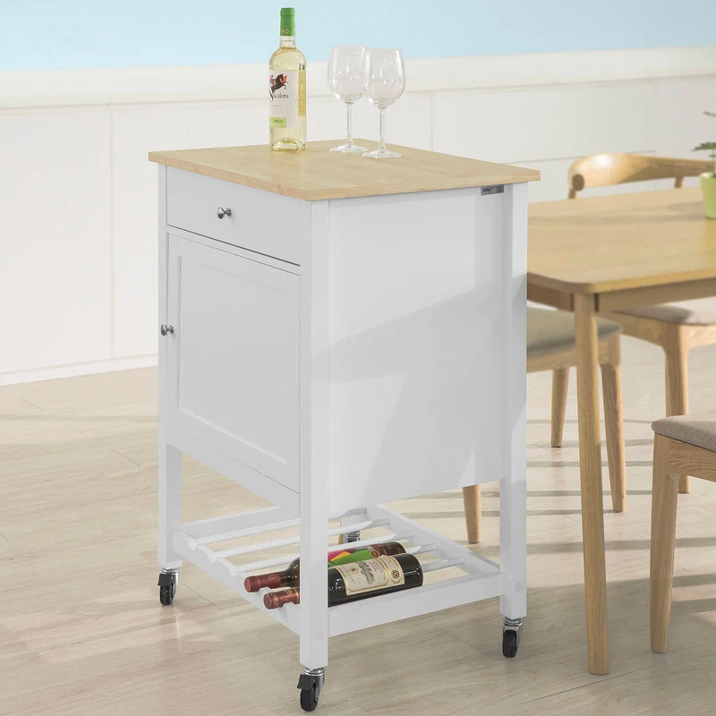SoBuy FKW73-WN Chariot de Service Desserte de Cuisine à roulettes Meuble de Rangement