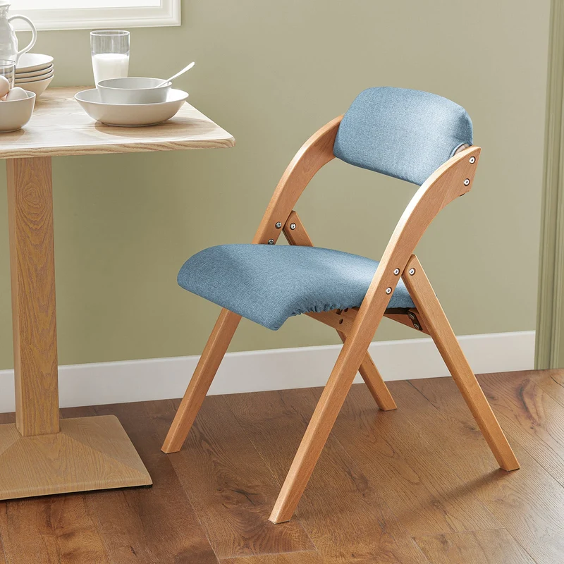 SoBuy FST92-BL Chaise Pliante Rembourrée en Bois – Bleu
