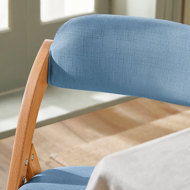 SoBuy FST92-BL Chaise Pliante Rembourrée en Bois – Bleu