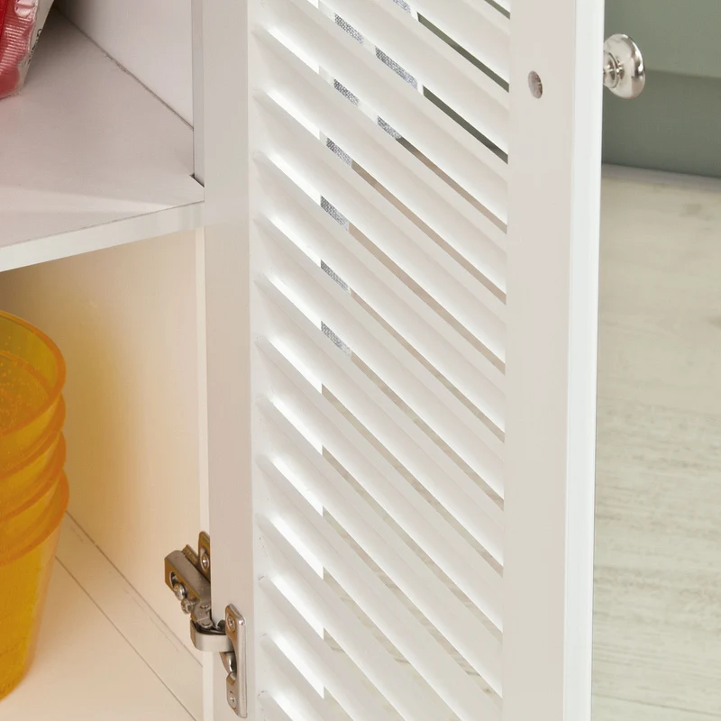 SoBuy FKW37-W Desserte sur roulettes avec Plan de Travail Résistant aux Empreintes