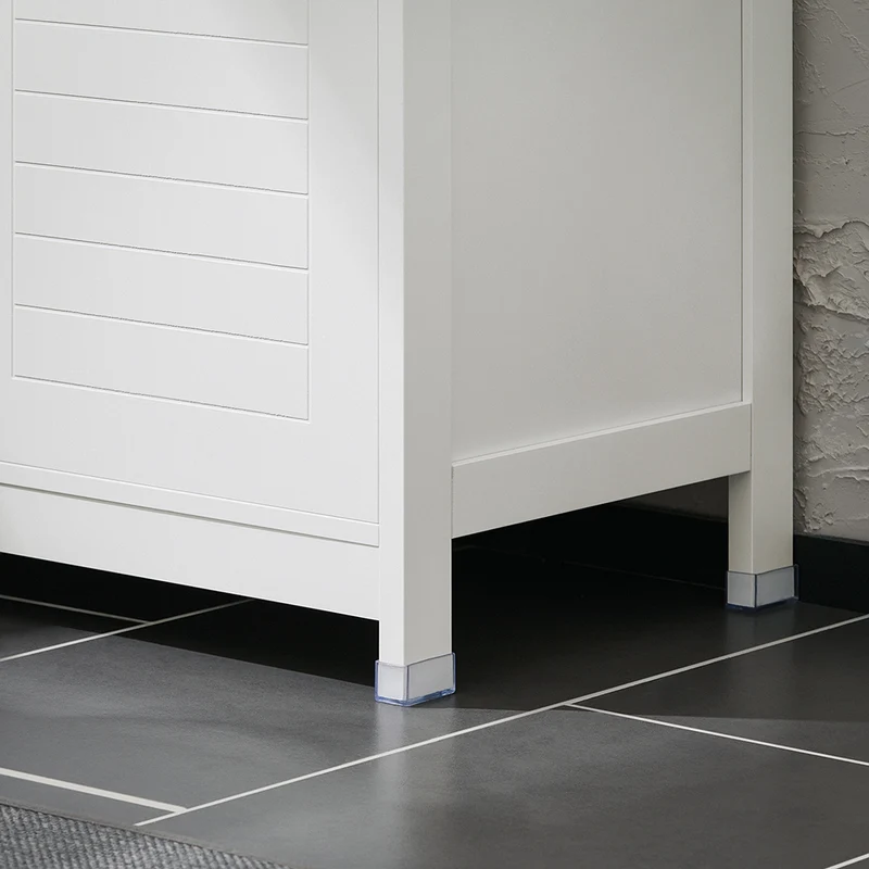 SoBuy BZR121-W Meuble Bas de Salle de Bain avec 2 Portes et Étagères Réglables – L70×P35×H90 cm, Charge 70 kg, MDF, Blanc