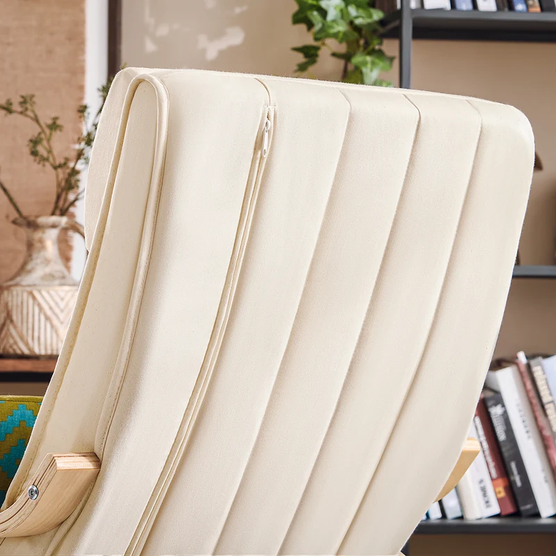 SoBuy FST16-W Fauteuil a Bascule, Relax Rocking Chair, Chaise a Bascule avec Repose-Pieds et Appui-tête réglables, Beige