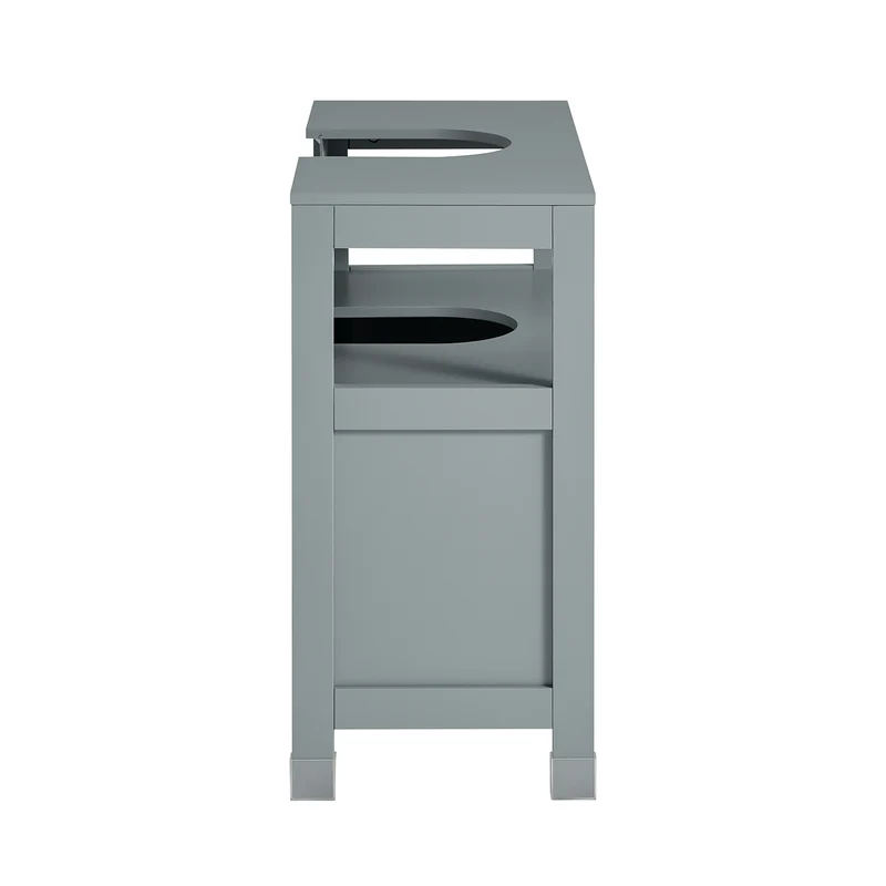 SoBuy FRG128-II-SG Meuble sous Lavabo avec Portes Coulissantes, Format Compact, Résistant à l’Humidité, pour Salle de Bain et WC – L60×P30×H60 cm, Bois, Gris