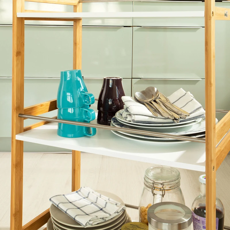 SoBuy FKW32-WN Desserte de cuisine de service, Chariot de cuisine, salle de bains