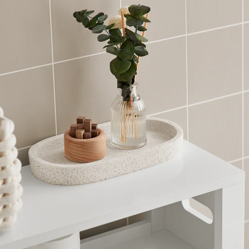 SoBuy BZR83-W Meuble de Rangement Salle de Bain Étroit, Support Papier Toilette, Armoire Toilettes WC avec 2 Paniers Amovibles Rangement Polyvalente