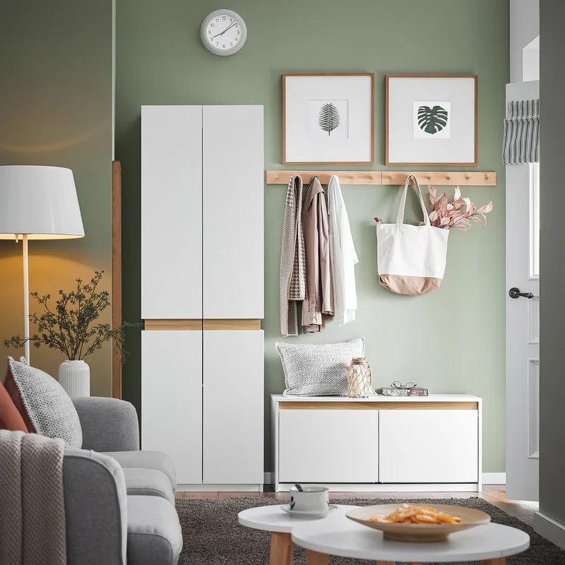 SoBuy KSB01-W Armoire Faible Profondeur 30 cm – Dressing Gain de Place, Penderie Intégrée, Blanc