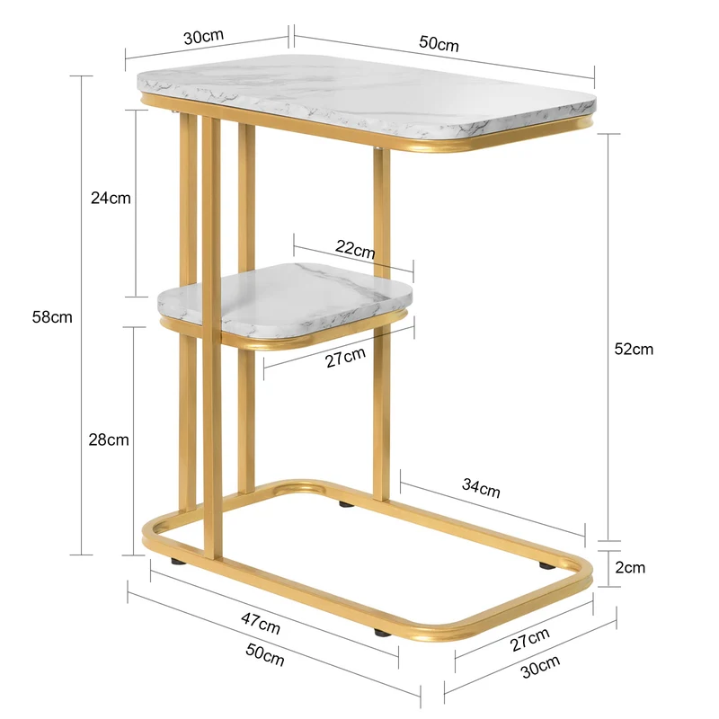 SoBuy FBT110-G Table d’Appoint Moderne Bout de Canapé à Café Table Basse Table de Chevet Effet