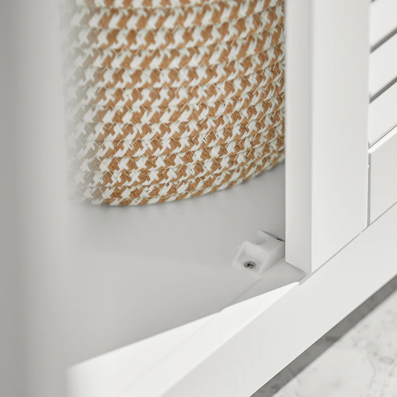 SoBuy FRG237-W Meuble Sous-Lavabo Meuble de Salle de Bain Vasque, 2 portes et 2 étages