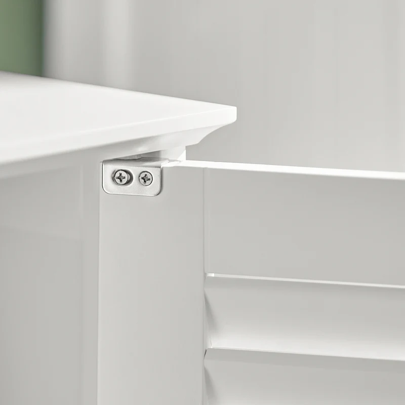 SoBuy FRG237-W Meuble Sous-Lavabo Meuble de Salle de Bain Vasque, 2 portes et 2 étages