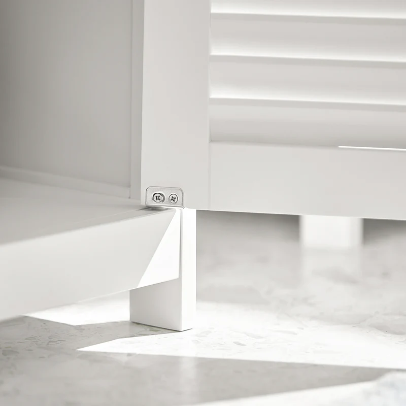 SoBuy FRG237-W Meuble Sous-Lavabo Meuble de Salle de Bain Vasque, 2 portes et 2 étages