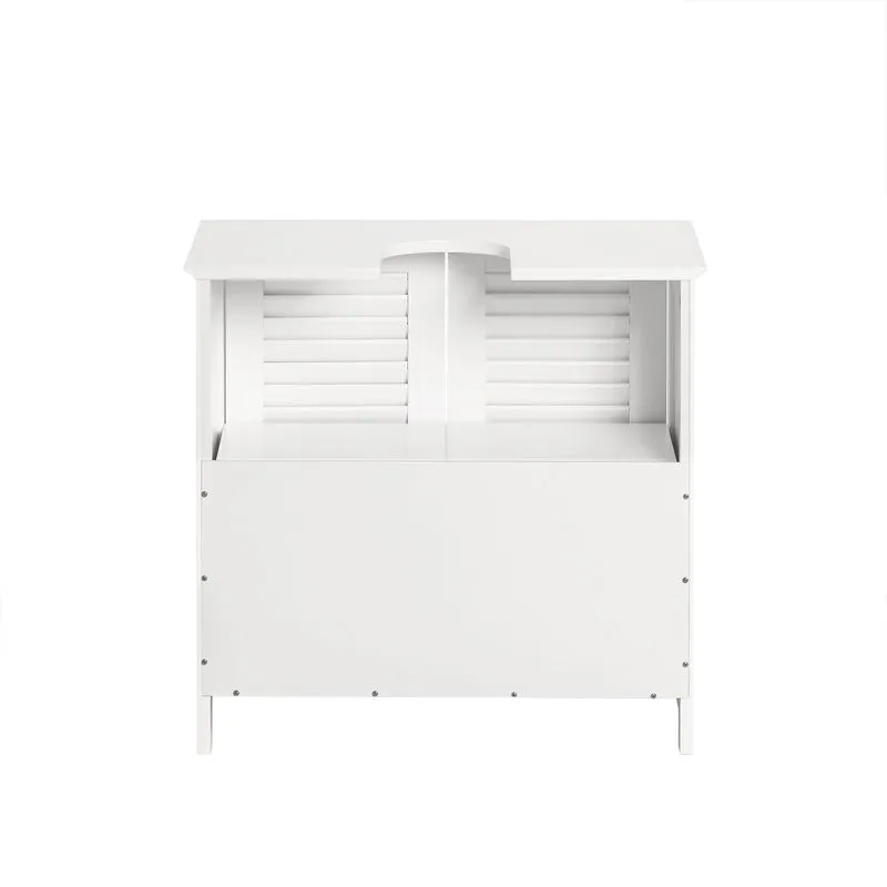 SoBuy FRG237-W Meuble Sous-Lavabo Meuble de Salle de Bain Vasque, 2 portes et 2 étages