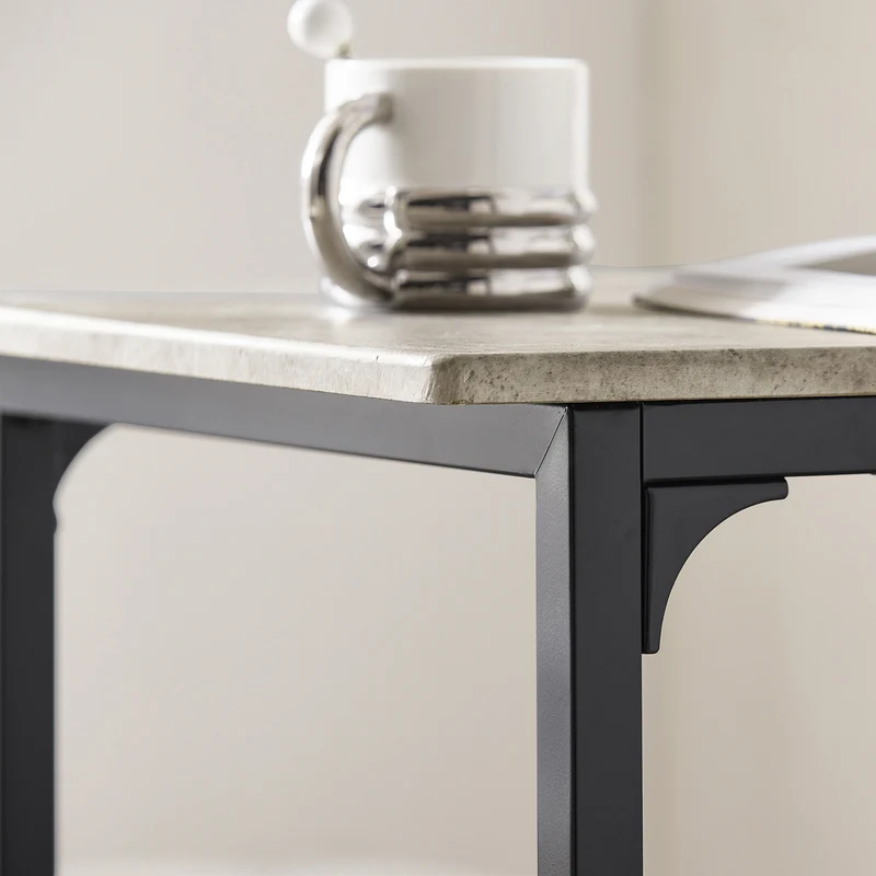 SoBuy OGT10-HG Set de 1 Table Haute + 2 Tabourets avec Repose-Pieds