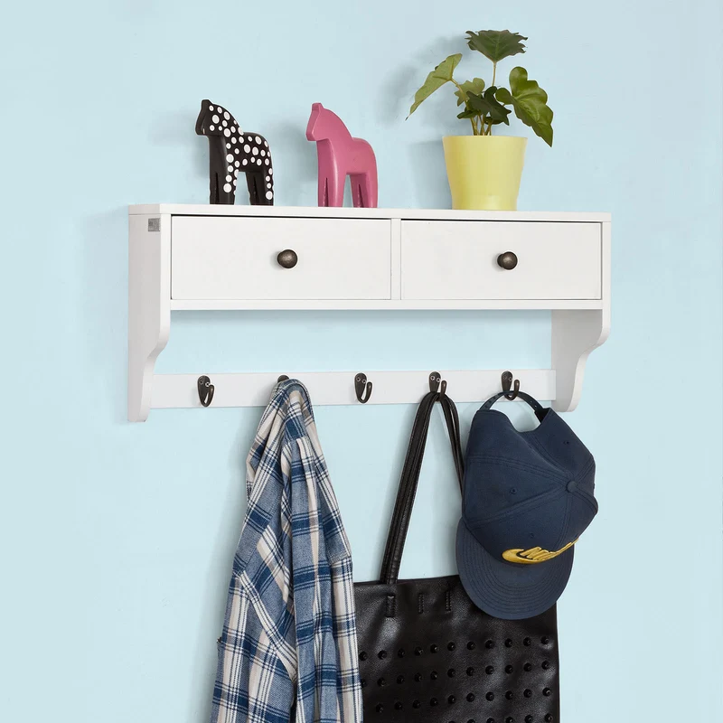 SoBuy FRG178-W Portemanteau Étagère murale