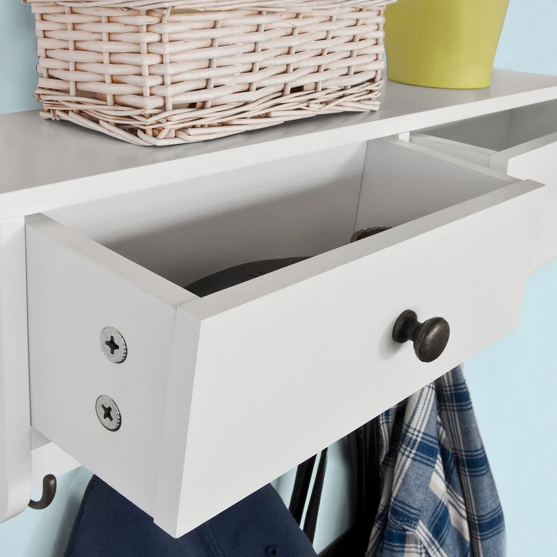 SoBuy FRG178-W Portemanteau Étagère murale