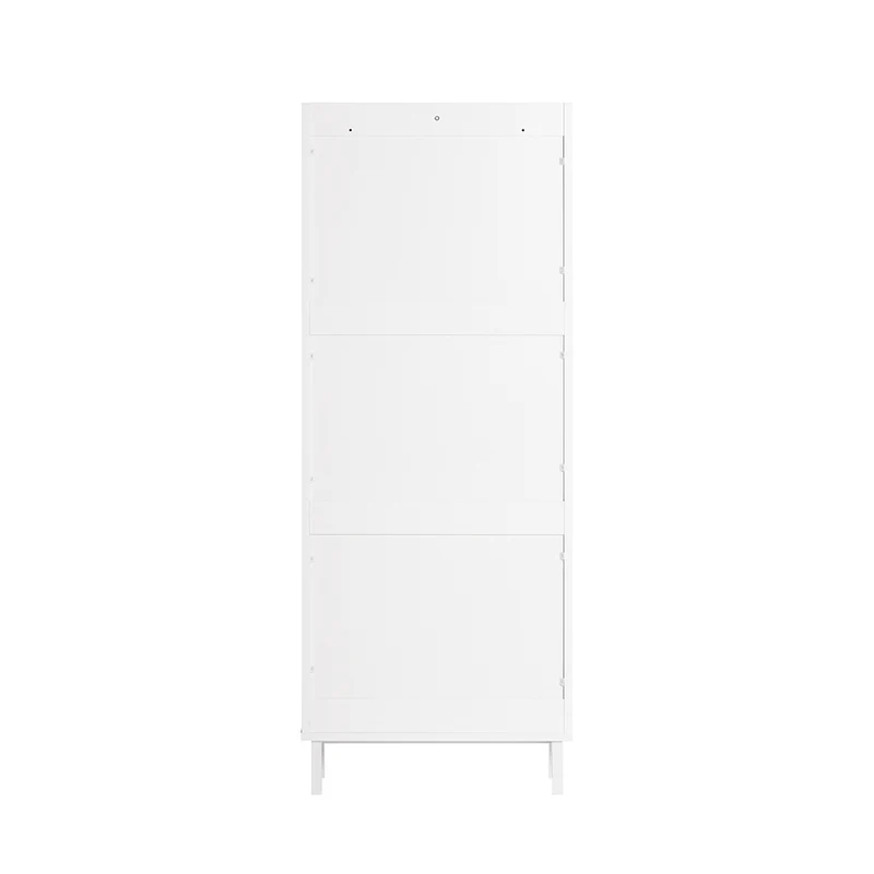 SoBuy FSR151-H-W Meuble à chaussures étroit 19 cm avec 3 abattants – 6 à 8 paires, 50 x 19 x 129 cm, Blanc