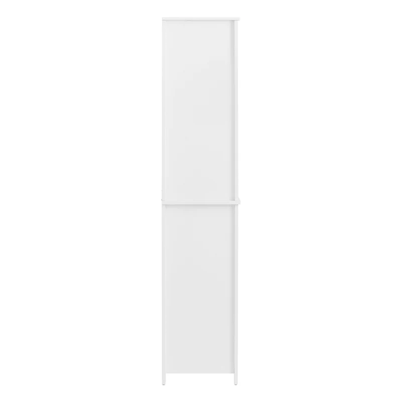 SoBuy BZR102-W Colonne Salle de Bain avec 3 Étagères et Sac à Linge Amovible – L45×P35×H171 cm, Charge 40 kg, Blanc