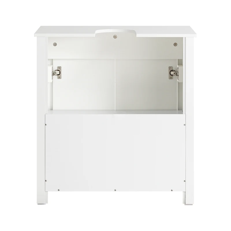 SoBuy BZR101-W Meuble sous Évier Salle de Bain, Meuble Évier de Cuisine avec 2 Portes