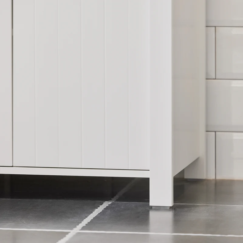 SoBuy BZR101-W Meuble sous Évier Salle de Bain, Meuble Évier de Cuisine avec 2 Portes
