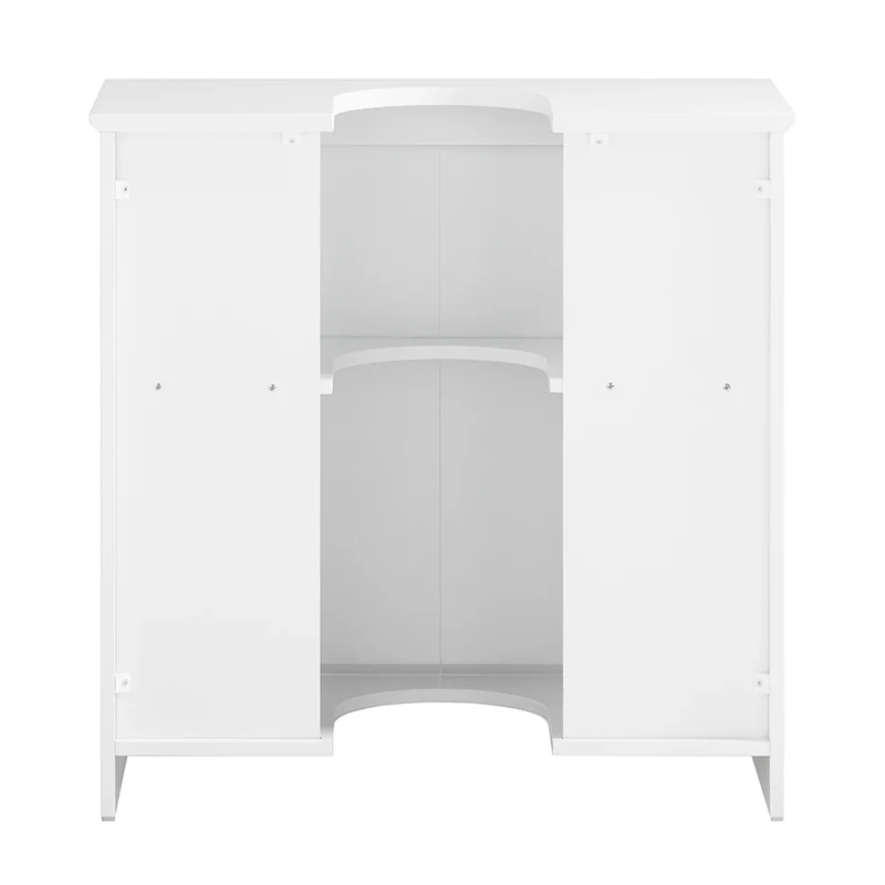 SoBuy BZR108-II-W Meuble sous Colonne Lavabo avec 2 Portes – 60×30×60 cm, Charge 30 kg, MDF E1, Blanc