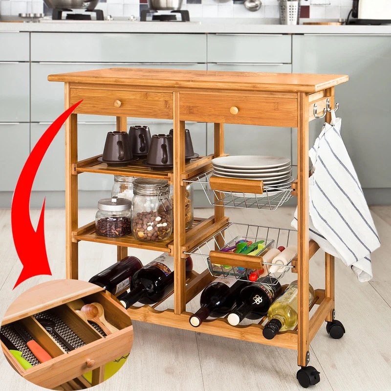 SoBuy FKW06-N Chariot de Cuisine Roulant, Meuble Rangement Cuisine, Kitchen Trolley