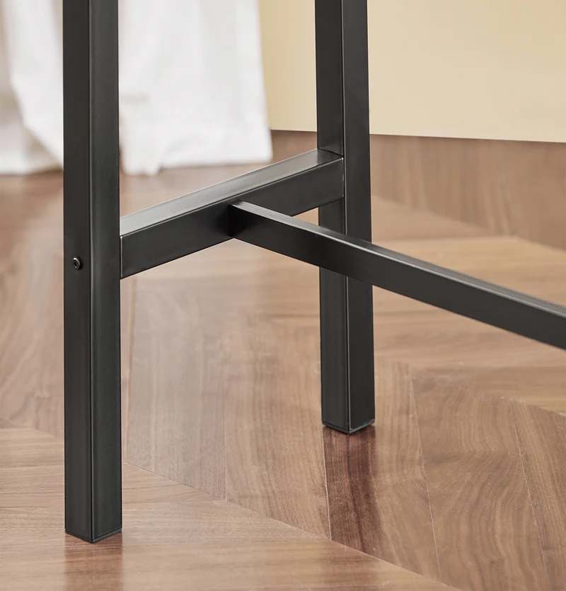 SoBuy OGT22-SCH Ensemble Table Haute et 4 Tabourets de Bar avec Repose-Pieds – L120×P40×H100 cm, Tabouret 150 kg, MDF + Acier Noir