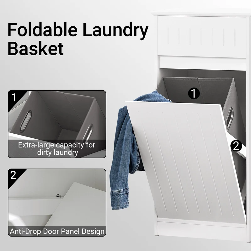 SoBuy BZR110-W Armoire à Linge avec 1 Porte – L40×P39×H86 cm, Charge 25 kg, MDF E1, Blanc