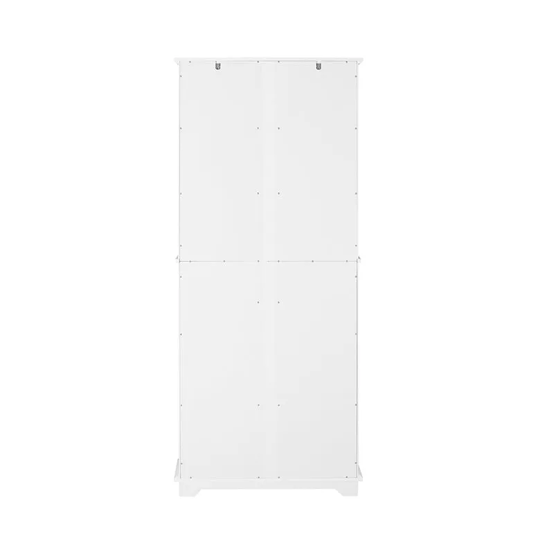 SoBuy FSB76-W Buffet Haut avec 2 Portes Vitrées, 2 Portes et 2 Tiroirs – L75×P40×H175 cm, Charge 100 kg, MDF E1, Blanc
