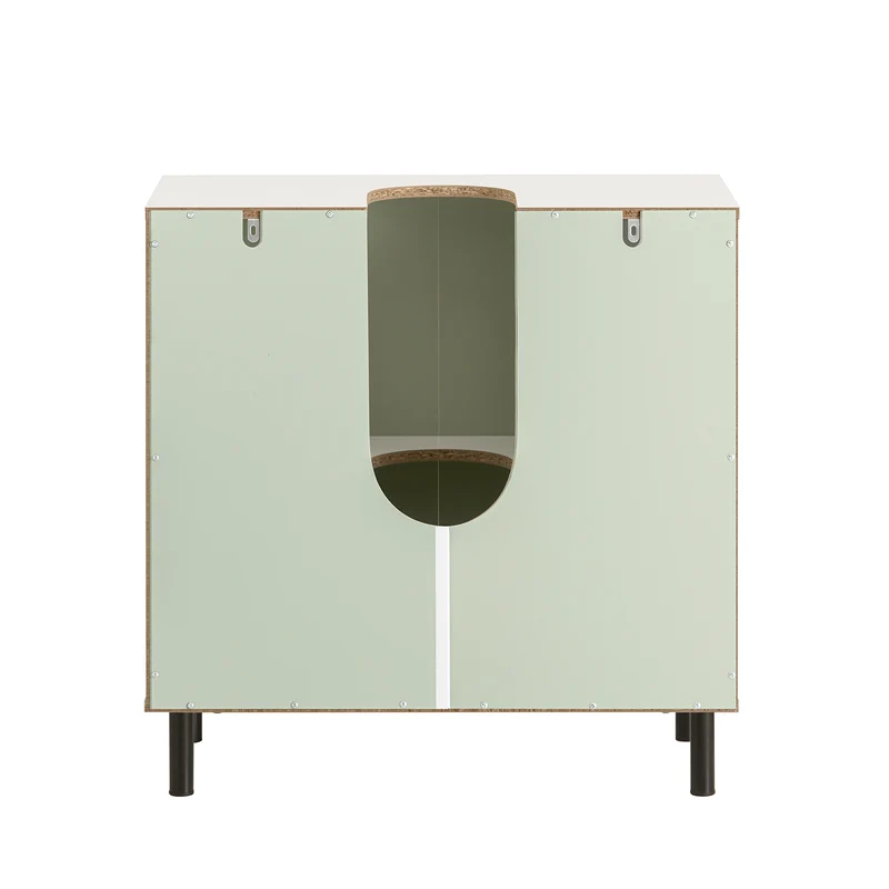 SoBuy BZR139-GR Meuble sous Lavabo Meuble sous Vasque avec 2 Portes et étagère réglable