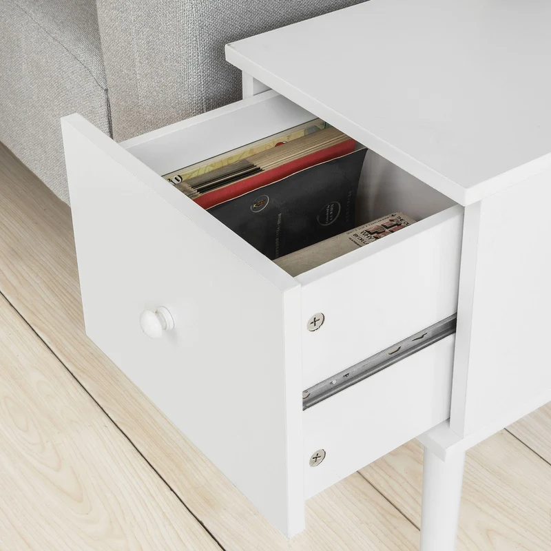 SoBuy FBT60-W Bout de Canapé Table Café table d’appoint porte magasine porte revues avec 1 tiroir
