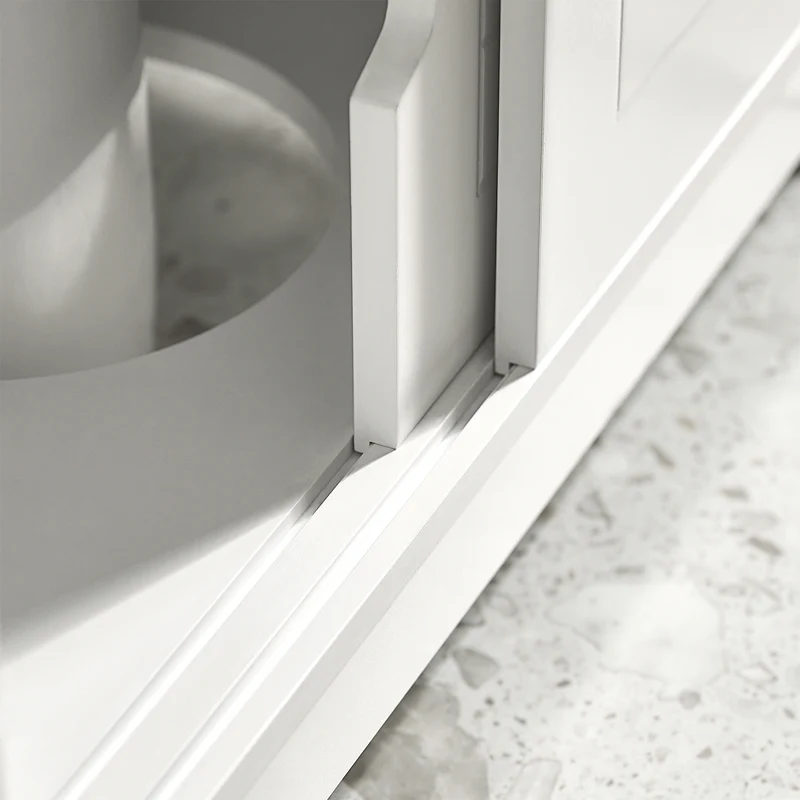 SoBuy FRG128-II-W Meuble sous Vasque – Découpe U Ajustable, 2 Portes Coulissantes, 60×30×60 cm, Blanc
