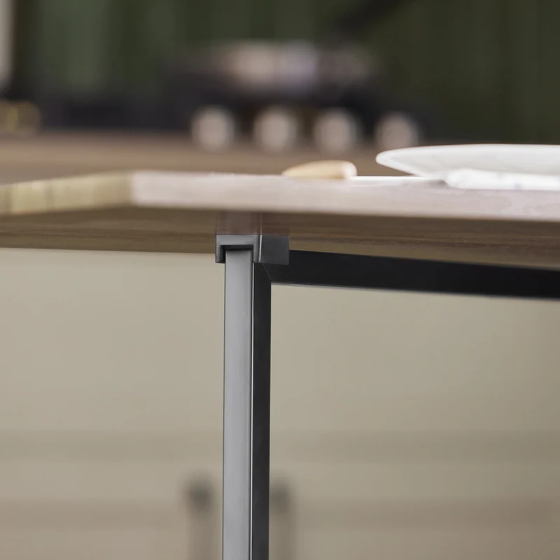 SoBuy FWT62-N Table Pliante avec 2 Abattants et 3 Étagères de Rangement, Table de Cuisine Salle à Manger Pliable, Économie d'espace, 180 x 60 x 77cm