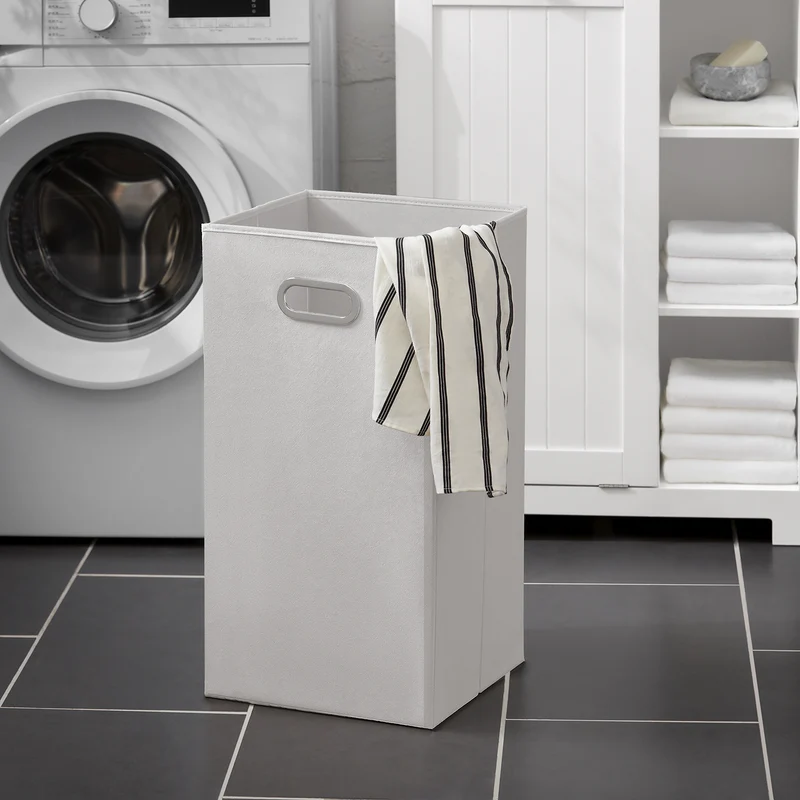 SoBuy BZR104-W Colonne Salle de Bain avec Panier à Linge Intégré – 6 Étagères Réglables, 2 Tiroirs, Gain de Place 171 cm, Blanc
