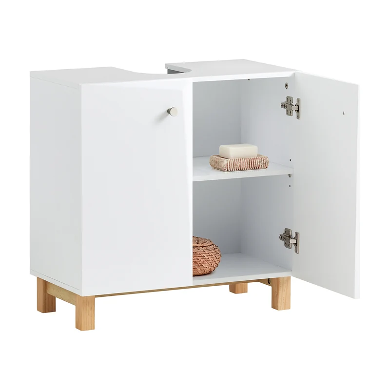 SoBuy BZR92-W Meuble sous Lavabo, Meuble sous évier, Meuble sous Vasque, Armoire Salle de Bain, Placard de Rangement